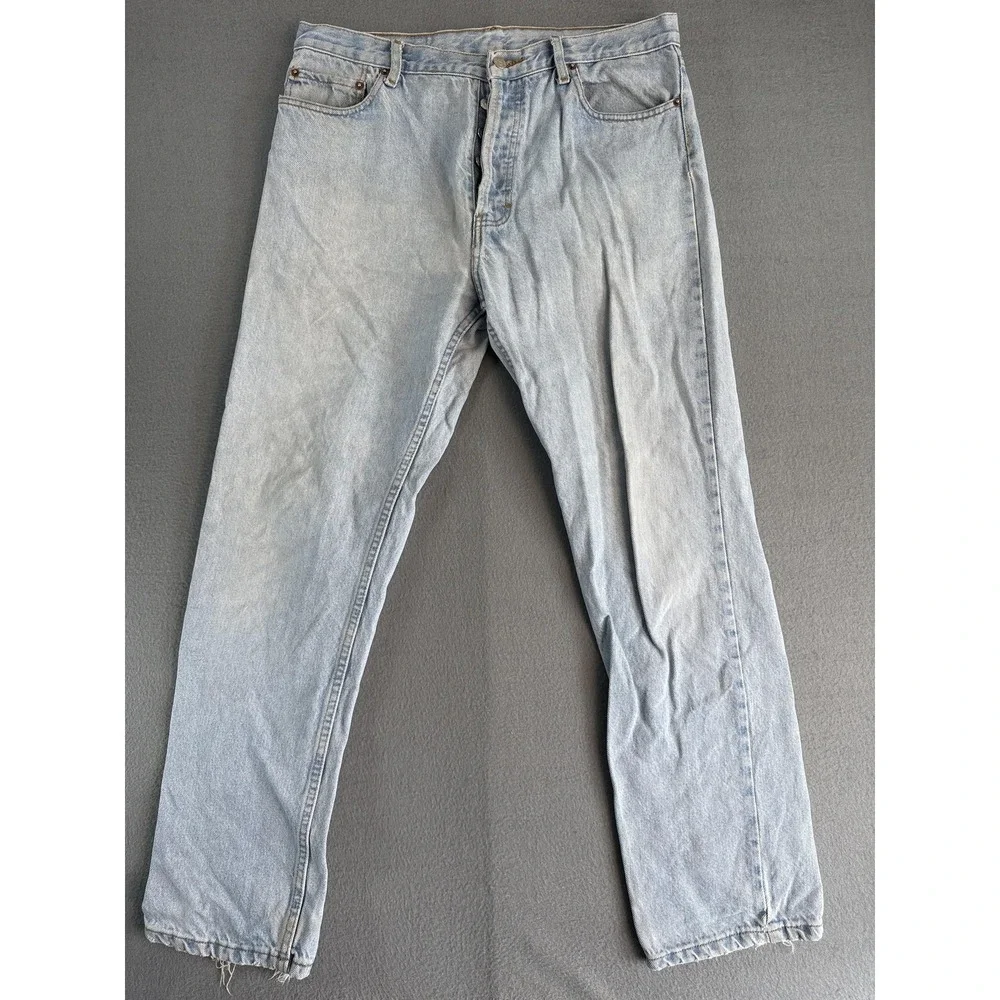 Vintage Levi's 501 Jeans Mens 36x30 Light Blue Straight Distressed Grunge USA